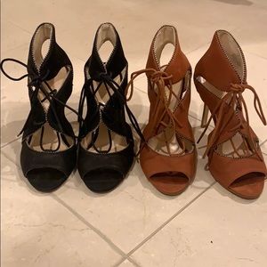 Nine West laced up heals
